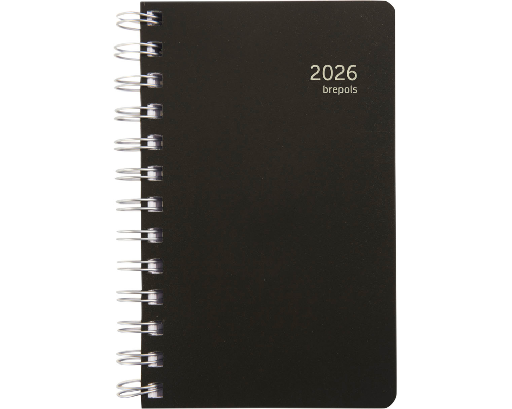 BREPOLS Agenda Building Polyprop 2026 0.414.4910 1T/1S schwarz 10.5x17cm