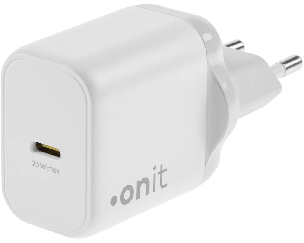 onit USB-Wandladegerät Single 1C 20 W GaN Weiss