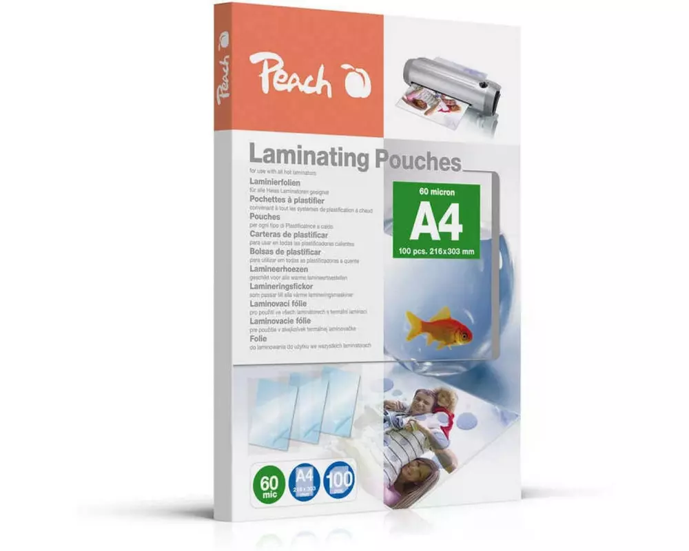 Peach Laminierfolie PP560-02 A4, 60 µm, 100 Stück, Glänzend