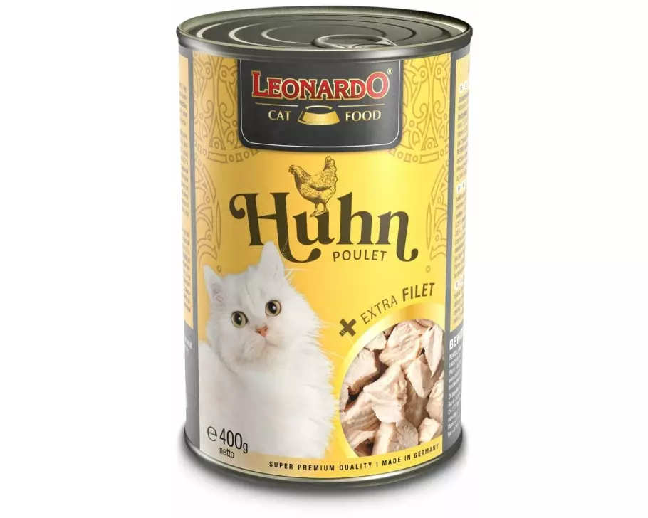 Leonardo Cat Food Nassfutter Huhn + Extra Filet, 400 g