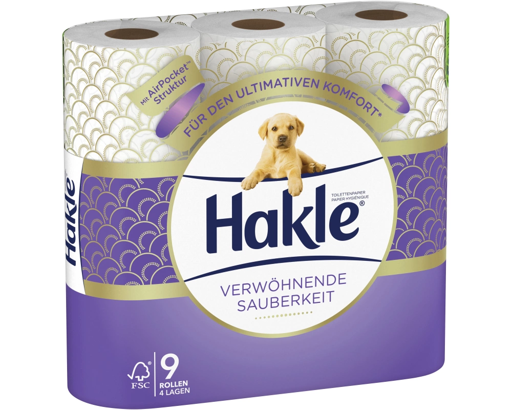 HAKLE Toilettenpapier 4161748 Verwöhnende Sauberkeit 9 Rl.