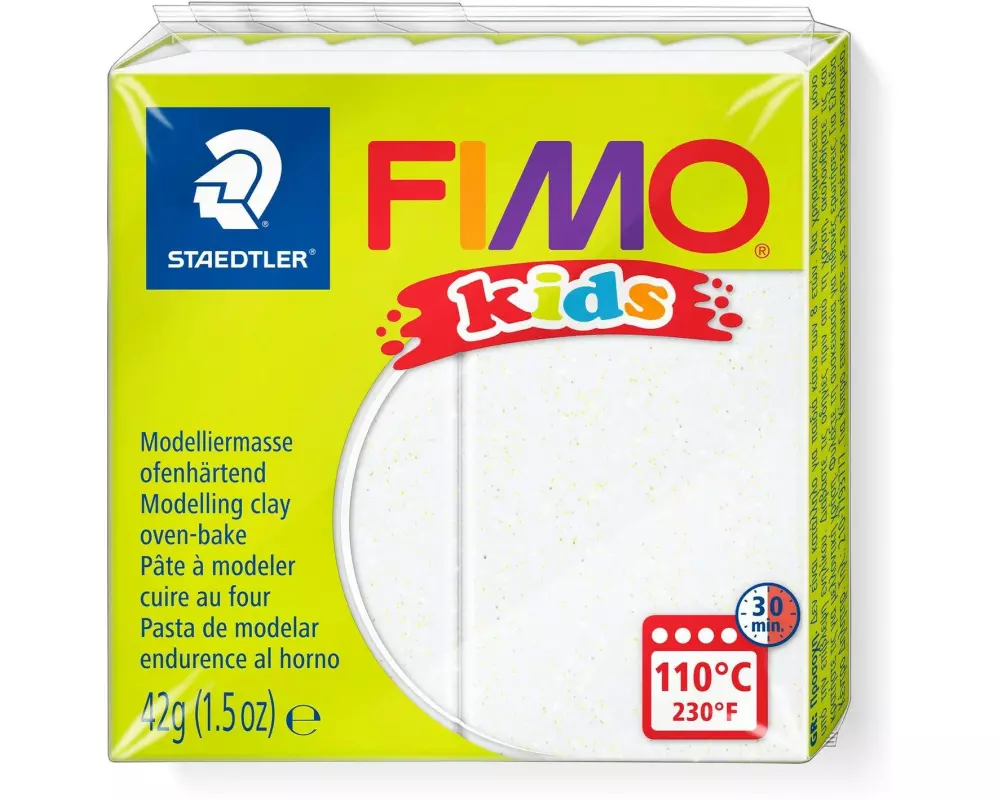 Fimo Modelliermasse Kids Glitter Weiss