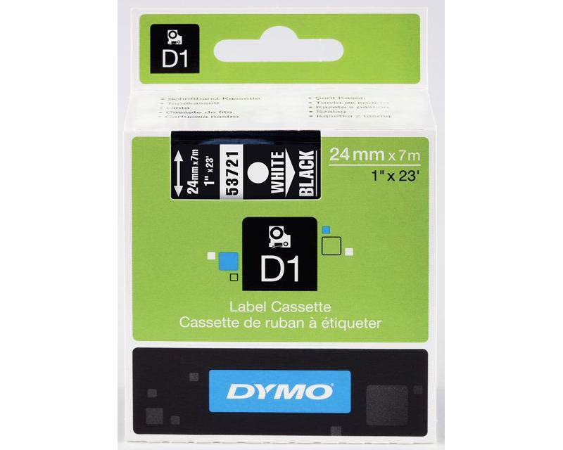 DYMO Schriftband D1 24mm/7m S0721010 schwarz/weiss