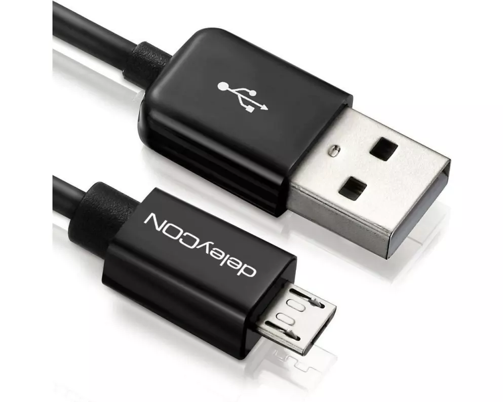 deleyCON USB 2.0-Kabel USB-A - Micro-USB B 2 m