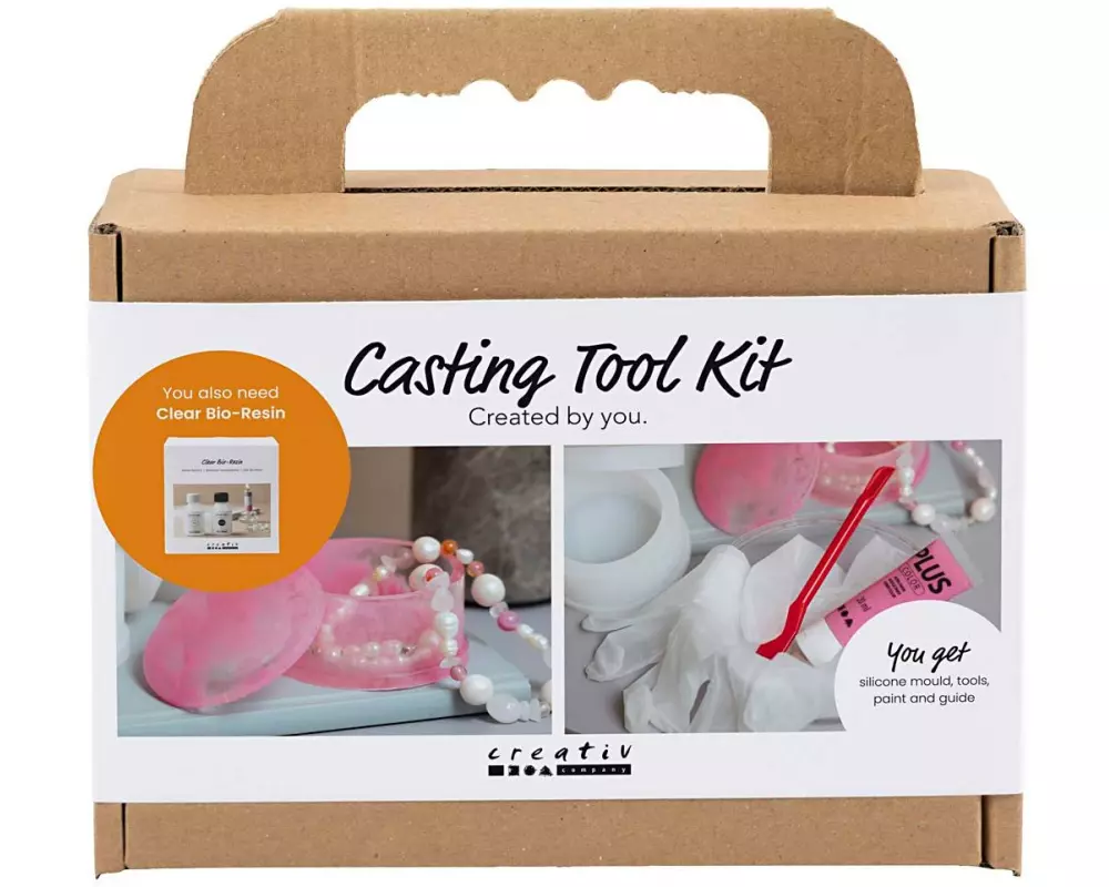 Creativ Company Werkzeugsatz Schmuckschale Formgiessen, Rosa-Marmor