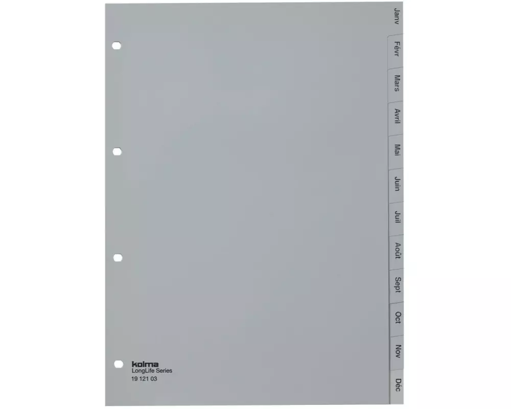 Kolma Register A4 LongLife Jan-Déc (fr)