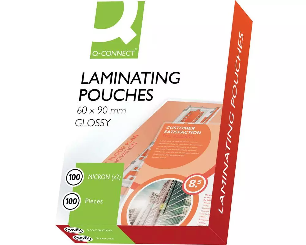 CONNECT Laminierfolie 60 x 90 mm, 100 µm, 100 Stück, Glänzend