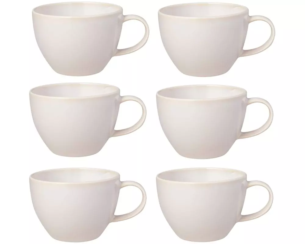 Villeroy & Boch Kaffeetasse Crafted Cotton 247 ml, 6 Stück, Weiss
