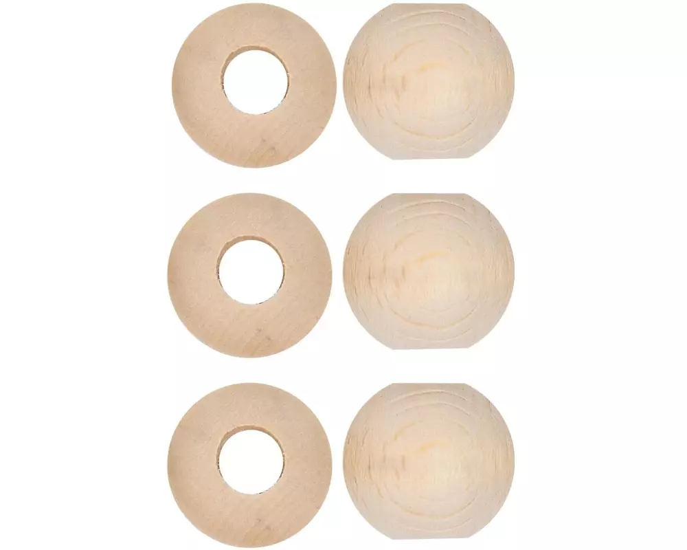 lalana Holzperlen Hölzerne Perlen 25 mm, 6 Stück