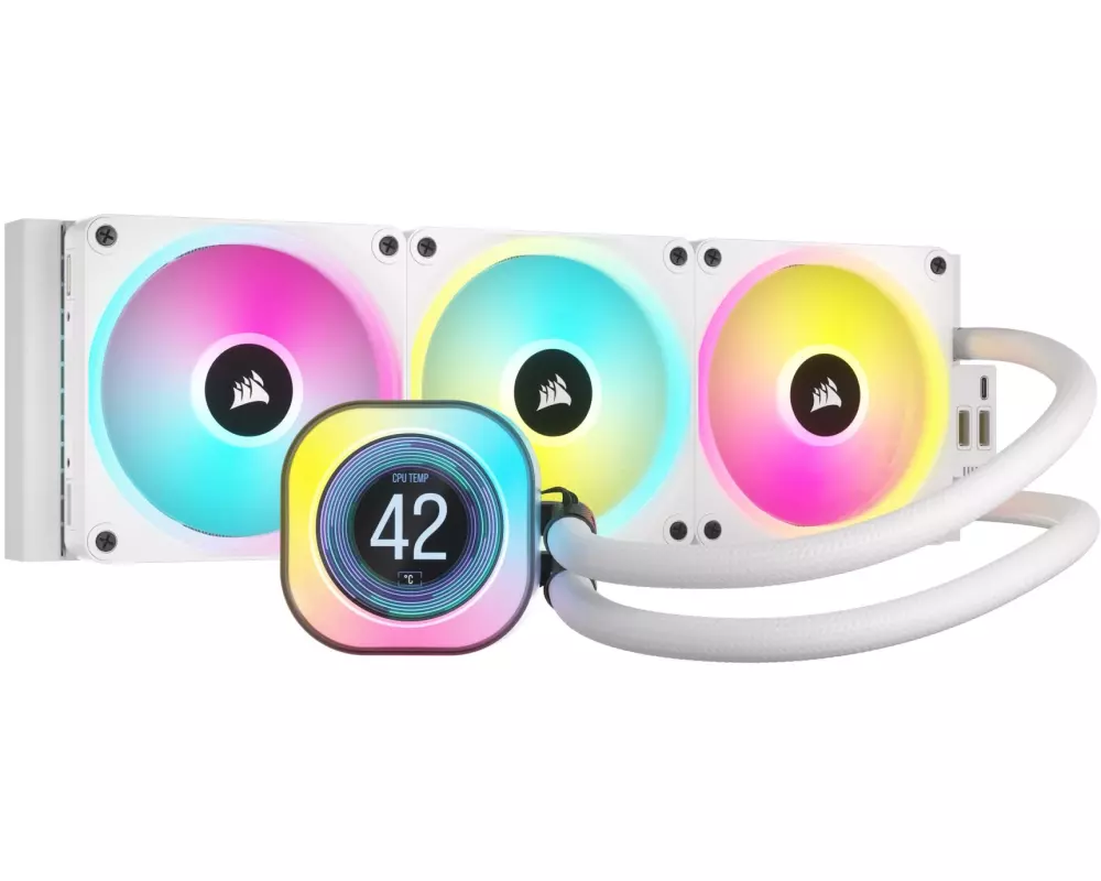 Corsair Wasserkühlung iCue H150i LCD Weiss