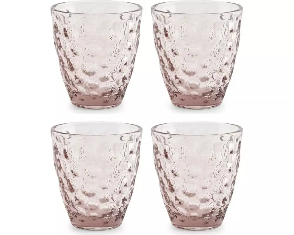 ONA Trinkglas Bubble 220 ml, 4 Stück, Transparent/Pink