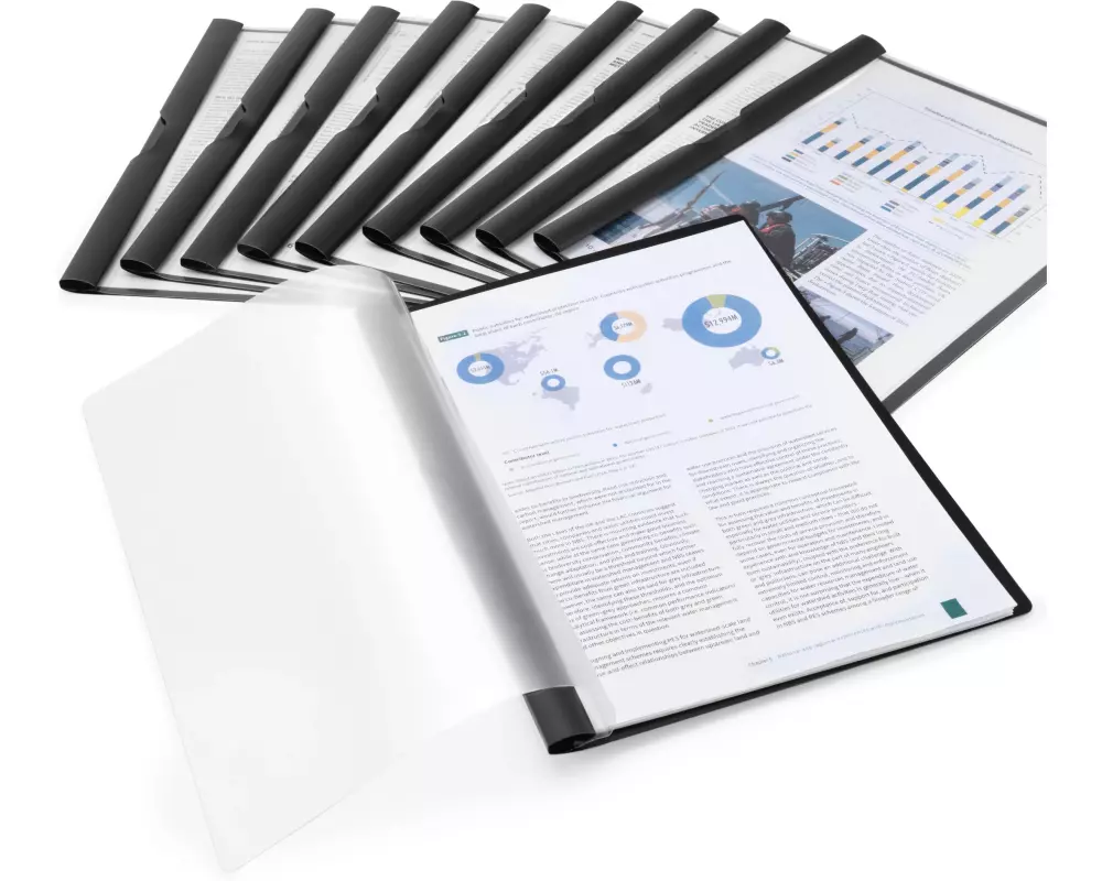 Rapesco Klemm-Mappe Eco GRS A4 Schwarz, 10 Stück