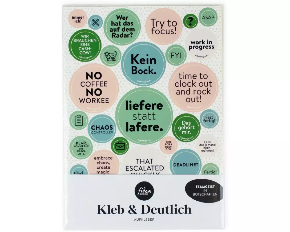 Fidea Design Sticker Kleb & Deutlich A5, 1 Stickerbogen