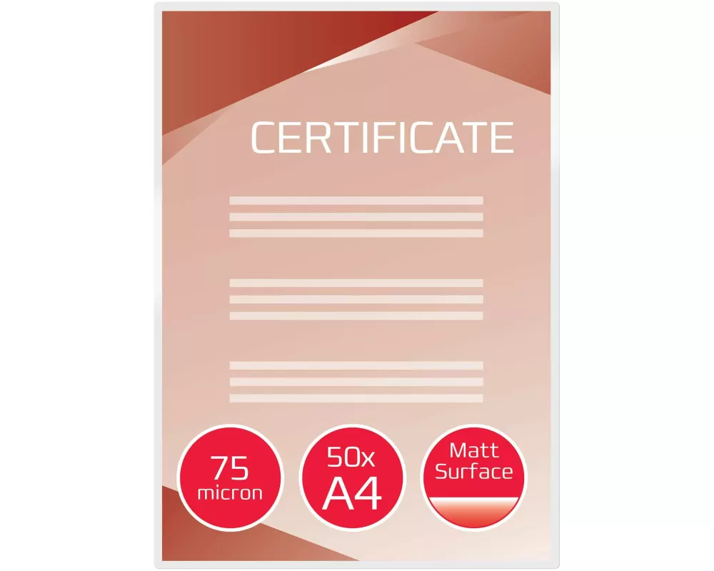 GBC Laminierfolie A4, 75 mic, 50 Stück, matt