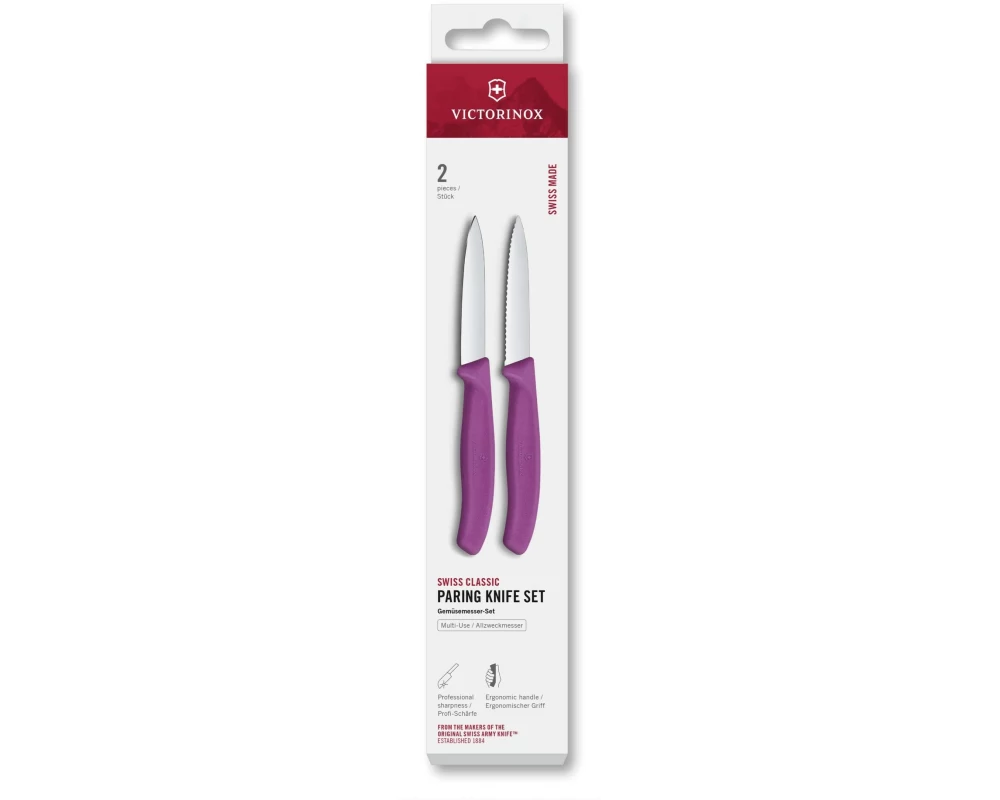 Victorinox Messer-Set Swiss Classic, 8 cm, Violett, 2 Stück