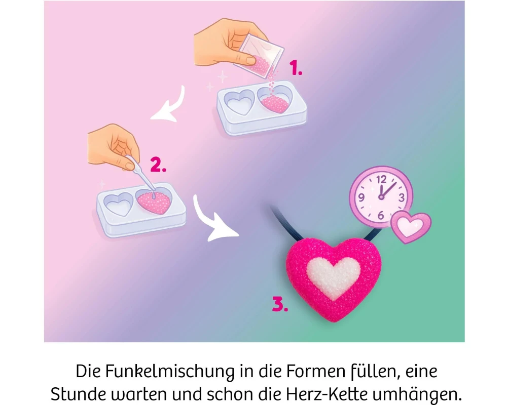 Kosmos Bastelset Funkel-Herzen 12 Ex., farblich sortiert