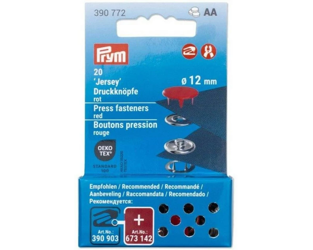 Prym Druckknöpfe Jersey 12 mm, Rot