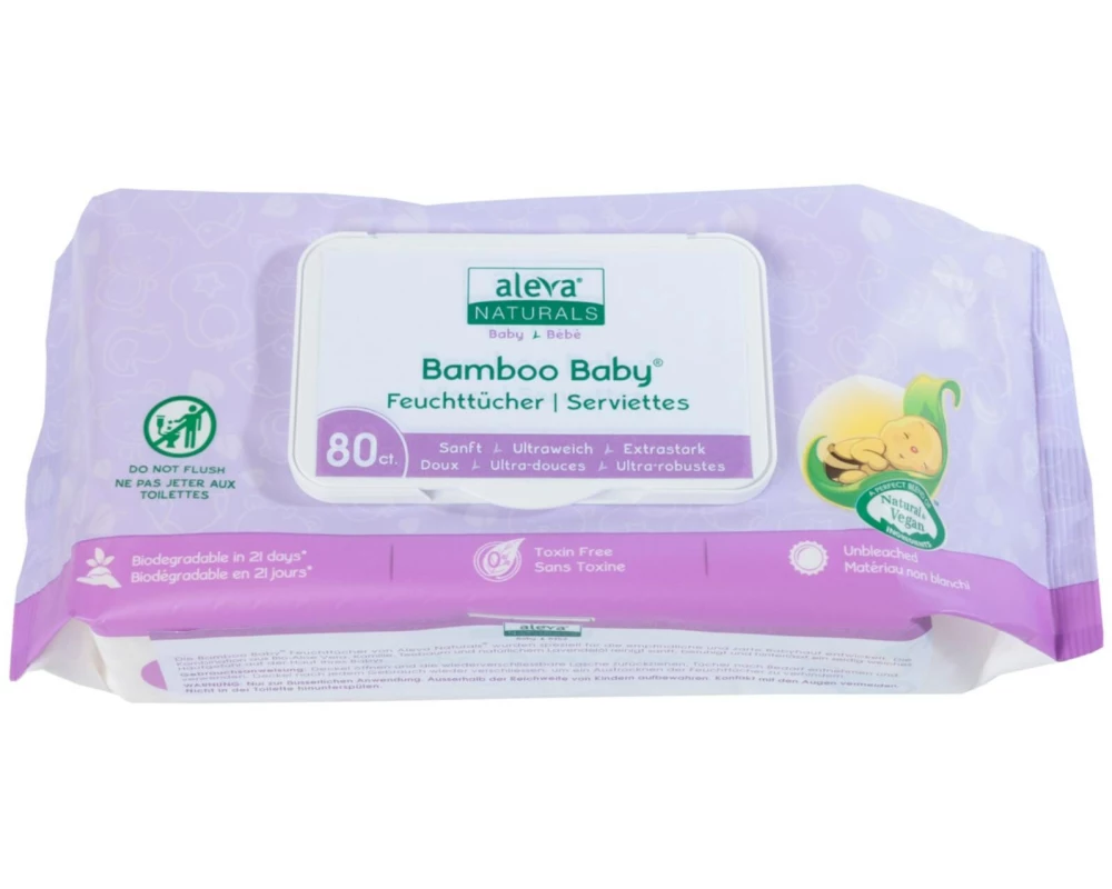 Aleva Naturals Feuchttücher Bambus 80 Stück