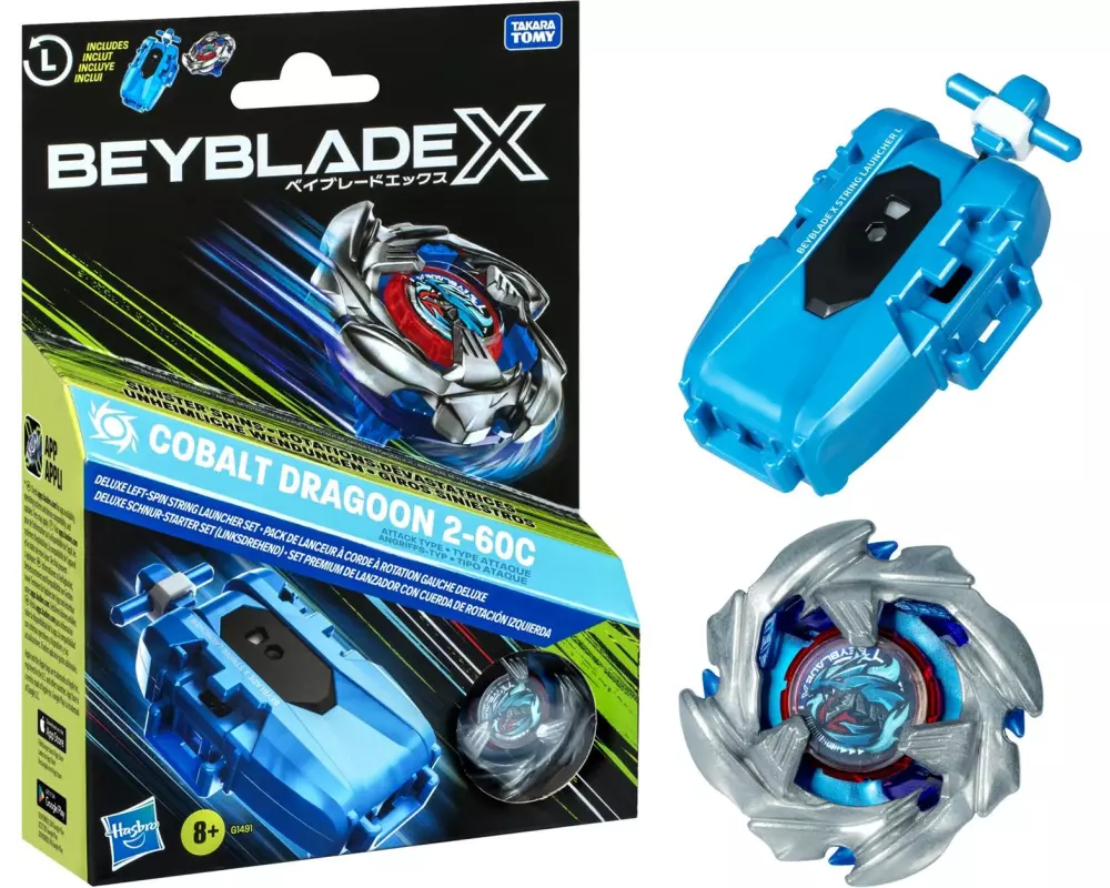 BEYBLADE BEY X Cobalt Dragoon 2-60C Schnur-Starter Set 1 Deluxe