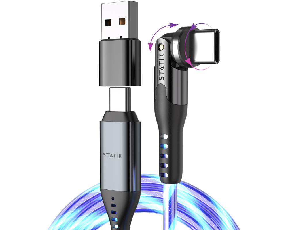 STATIK PowerPivot Pro, Glowing LED PUP-0465-6FT-CC USB-C to C, 2m 100W