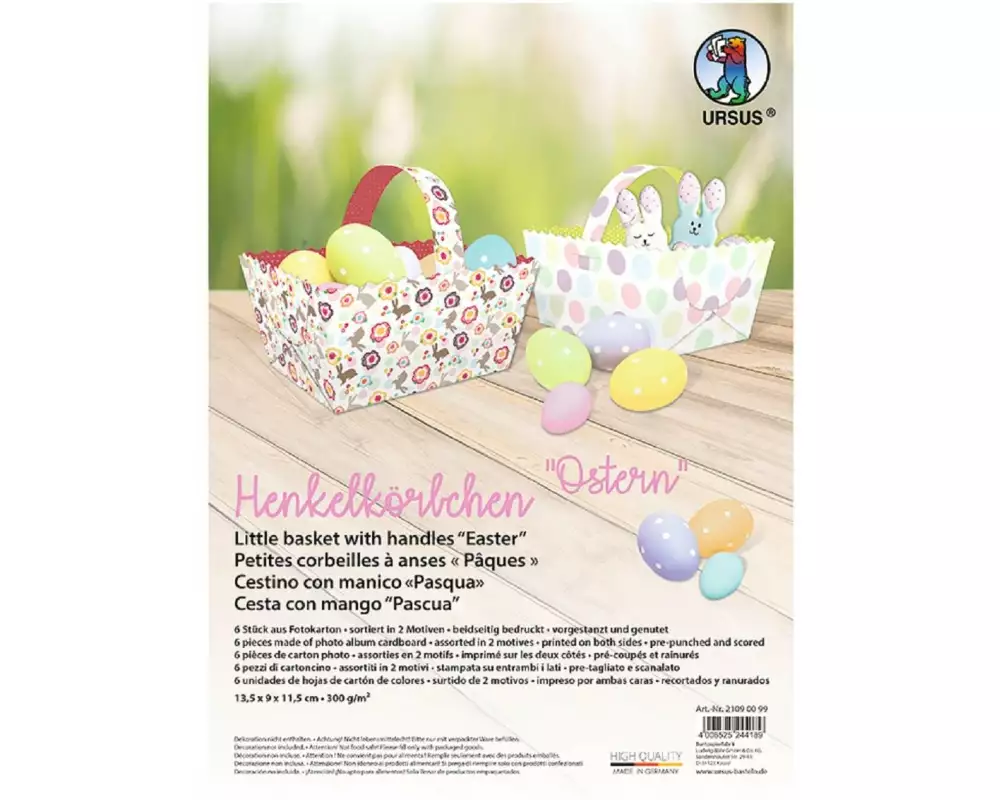 URSUS Bastelset Osterkörbchen, Mehrfarbig