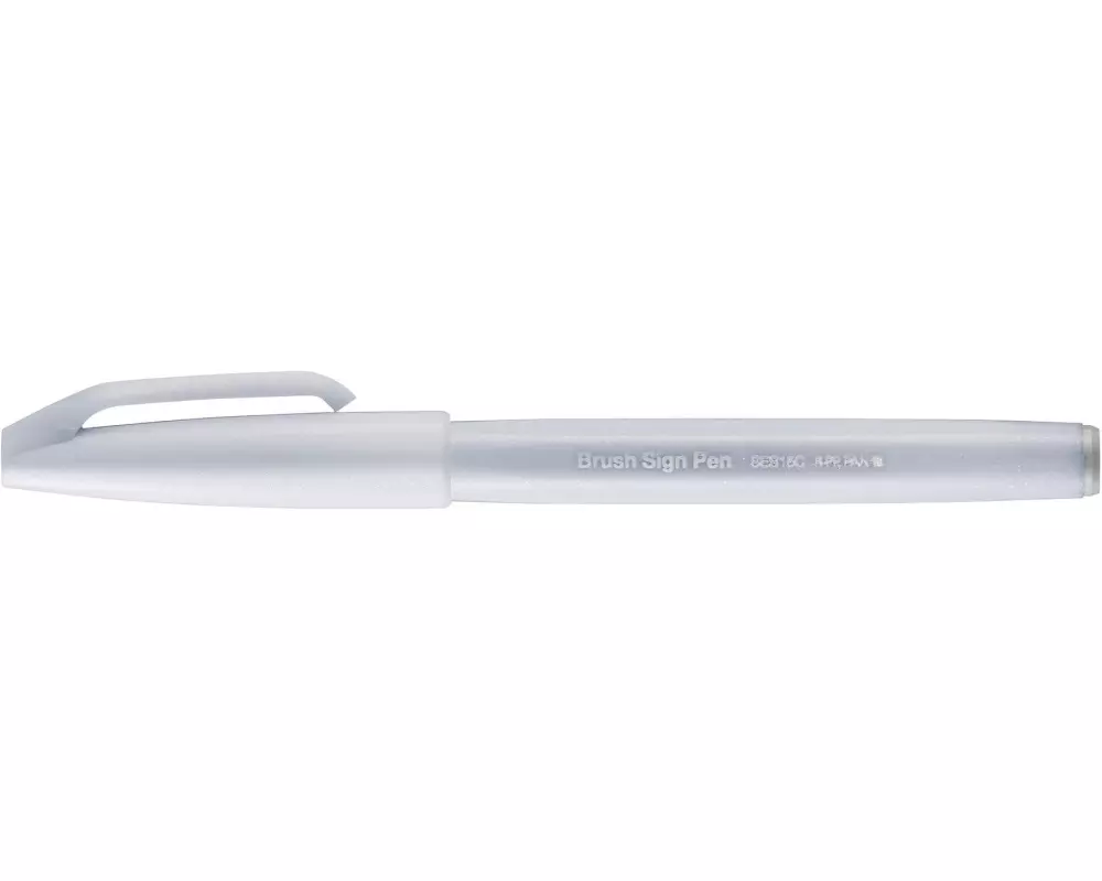 pentel Filzstift Brush Sign Pen 1 Stück, Schneegrau
