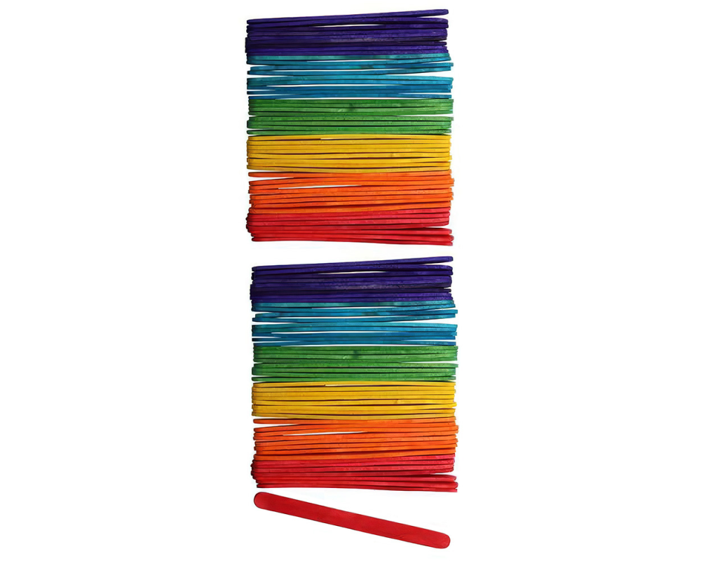 GLOREX Bastelhölzer 10x114mm 62200911 assortiert 100 Stück