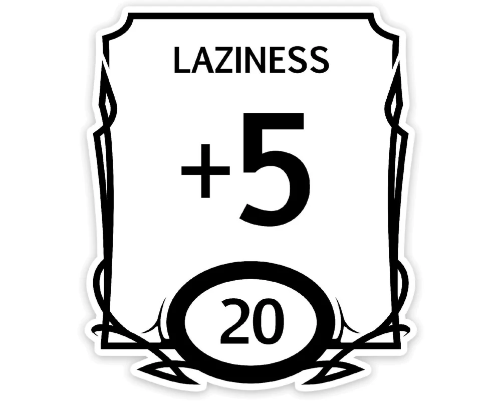 Glass Staff Stat Block Laziness Sticker Schwarz/Weiss
