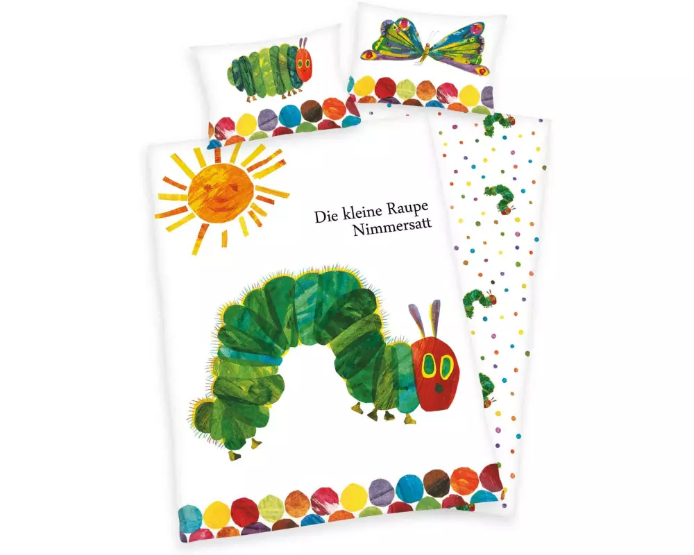 Herding Kinderbettwäsche Raupe Nimmersatt 100 x 135 cm + 40 x 60 cm