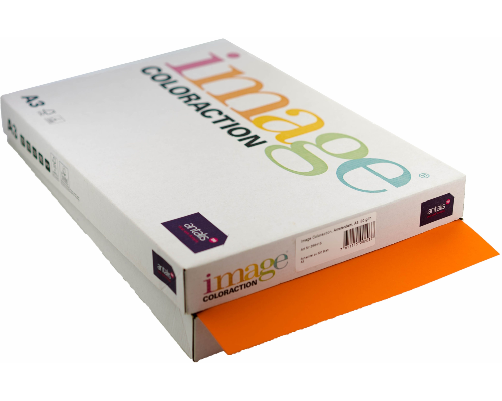 IMAGE COLORACTION Kopierpapier Amsterdam A3 266415 80g, orange 500 Blatt