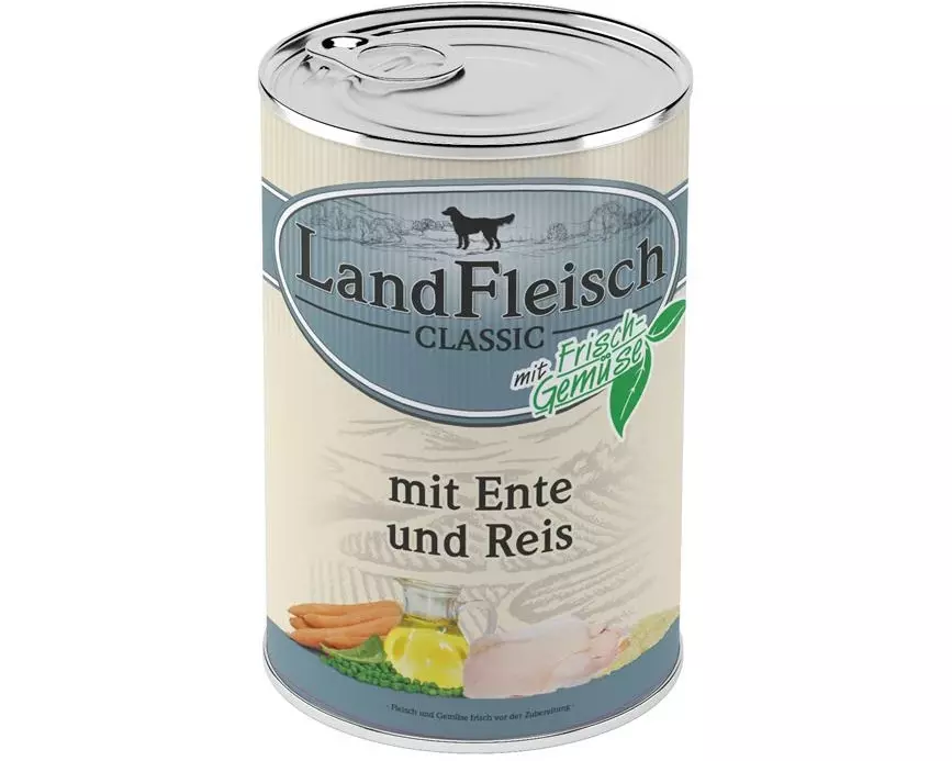 LandFleisch Nassfutter Classic Ente und Reis, 400 g
