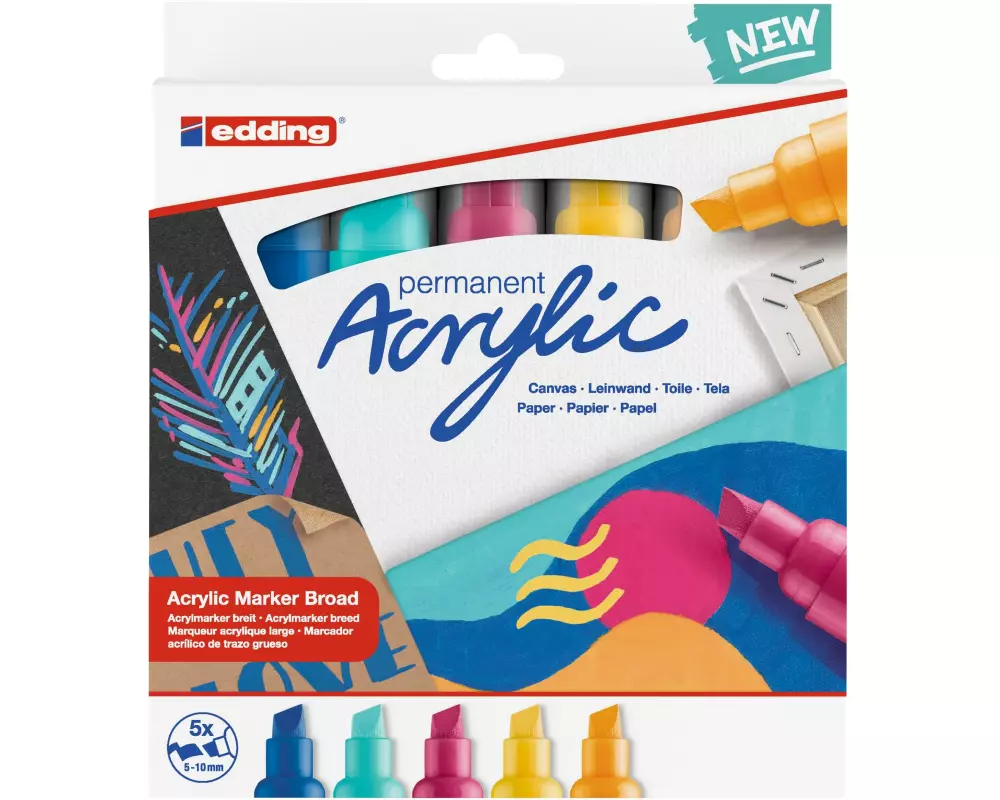 edding Acrylmarker 5000 Abstract, 5 Stück