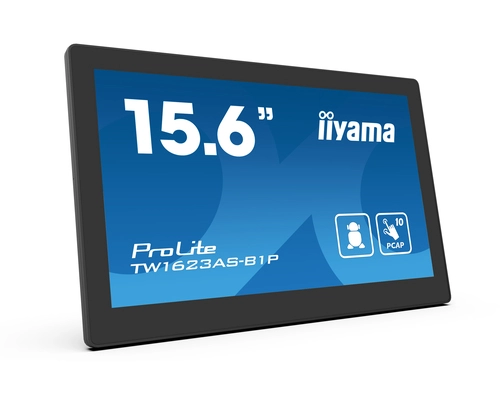 iiyama TW1623AS-B1P PC Flachbildschirm 39,6 cm (15.6") 1920 x 1080 Pixel Double Full HD Touchscreen Schwarz