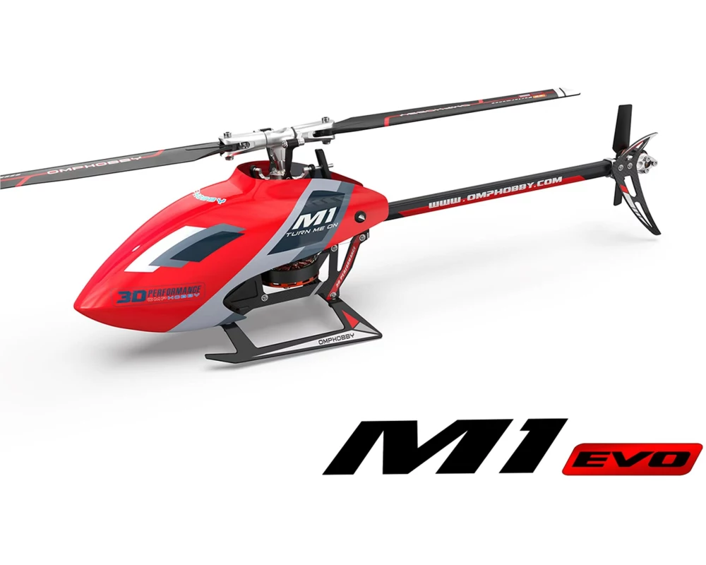 OMPHobby Helikopter M1 EVO Flybarless, 3D, Rot BNF