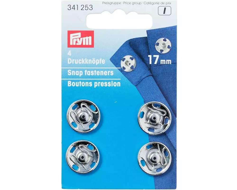 Prym Druckknöpfe Ø 17 mm, Silber, 4 Stück
