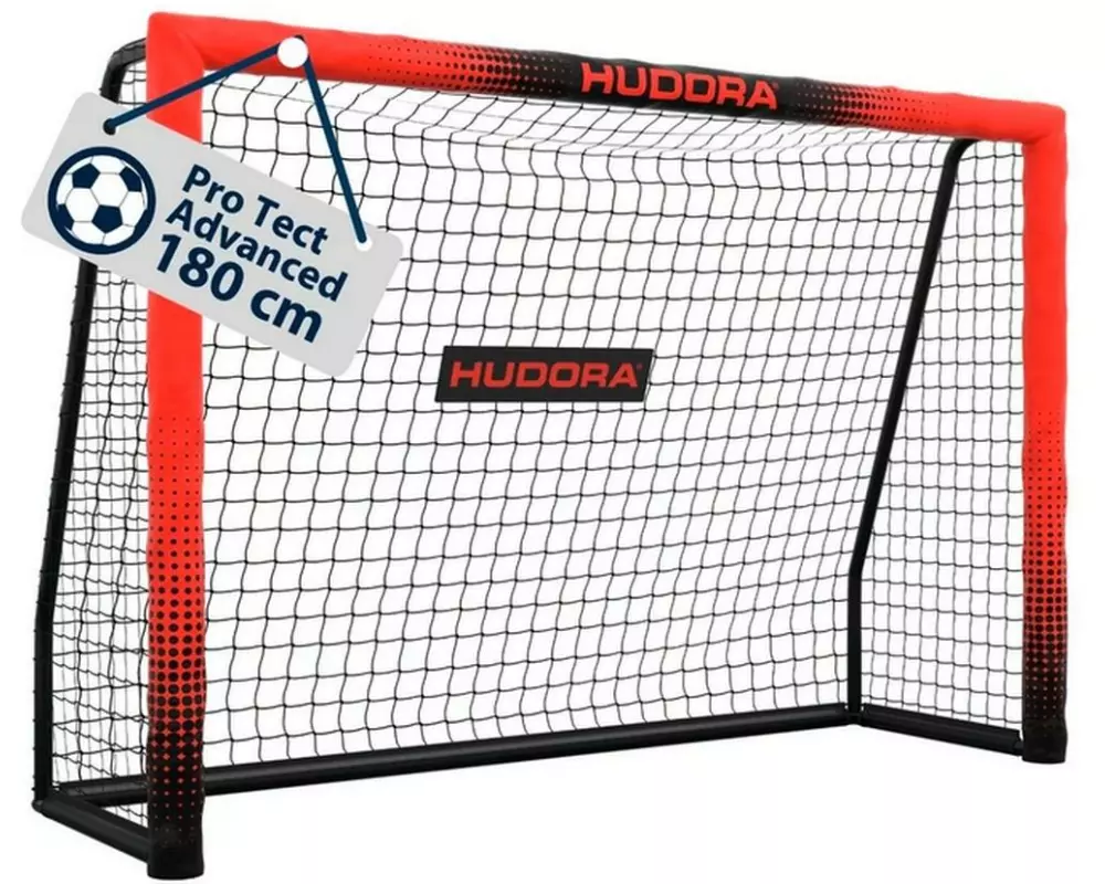 Hudora Fussballtor Pro Tect 180 Advanced schwarz/rot