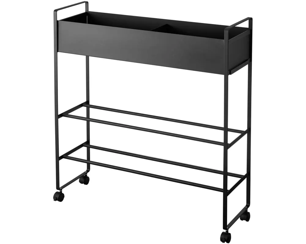 Yamazaki Servierwagen mit Korb Tower Schwarz