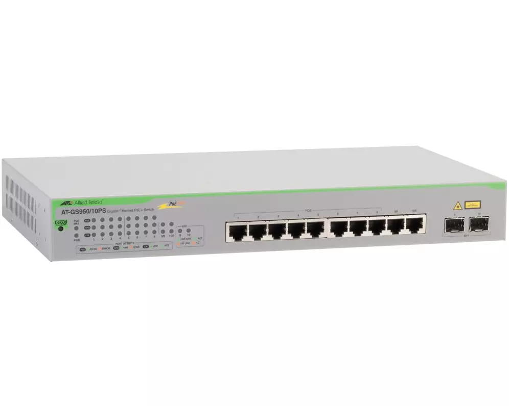 Allied Telesis AT-GS950/10PS V2-50 Netzwerk Switch Unmanaged Gigabit Ethernet (10/100/1000) Energie Über Ethernet (PoE) Unterstützung Grau