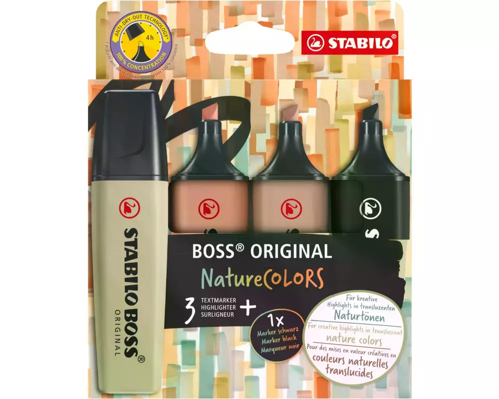 STABILO Textmarker BOSS ORIGINAL NatureColors 4er Set