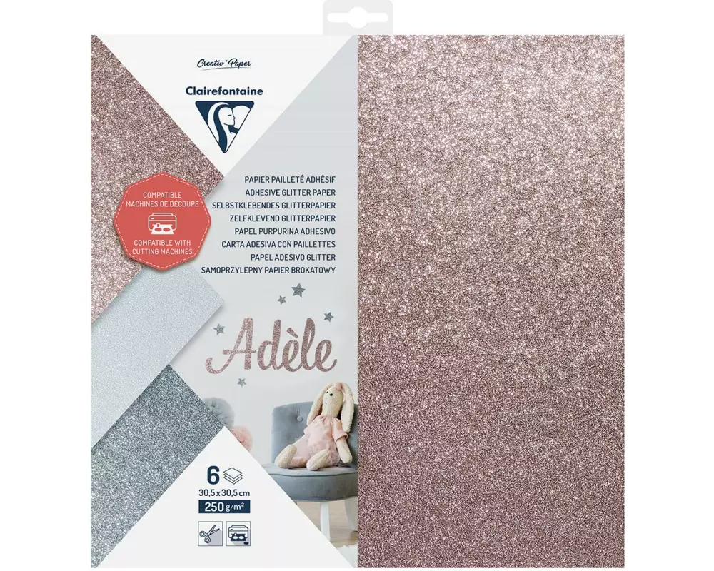 Clairefontaine Glitzerpapier 6 Blatt, zum Plotten