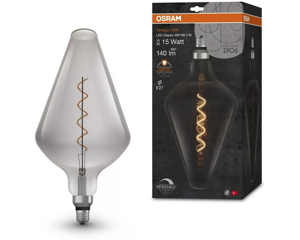 OSRAM Lampe Vintage 1906 AW188, 4W, E27, Warmweiss
