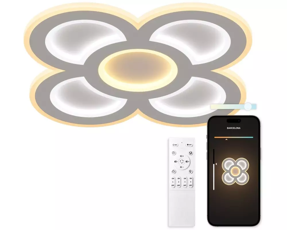 KSiX SmartLED Deckenleuchte Barcelona weiss 40 cm 11.387 lm, 90 W