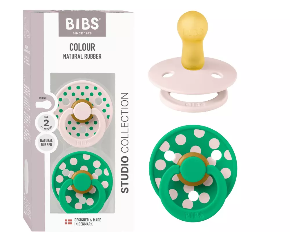 Bibs Studio Colour Polka 6-12m, 2 Stk. / Petal Cactus