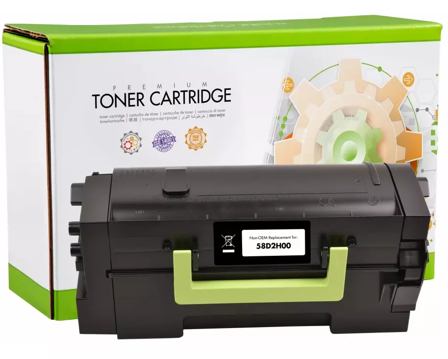 STATIC Toner cartridge compatible with Lexmark 58D2H00 black remanufactured 15.000 pages