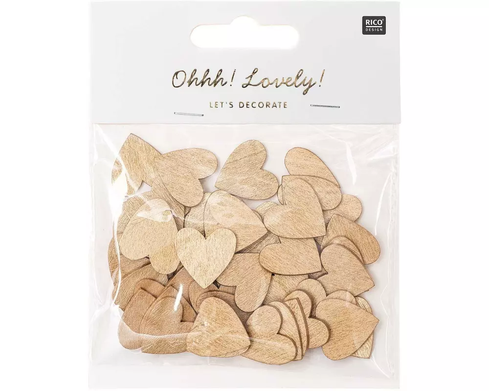 Rico Design Streudeko Herz 48 Stück, Gold