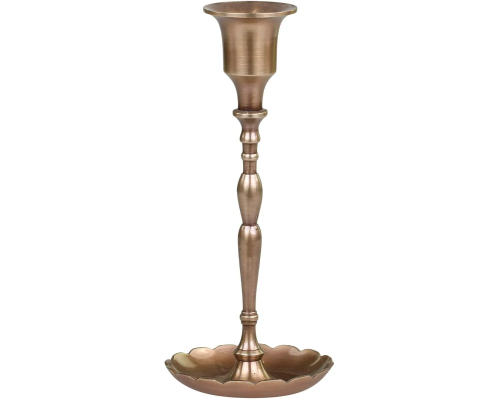 Chic Antique Kerzenständer Messing, 7.5 x 16.5 cm