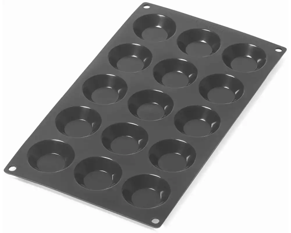 Lékué Tortelett-Backform Silikon, Schwarz, 15 Mulden