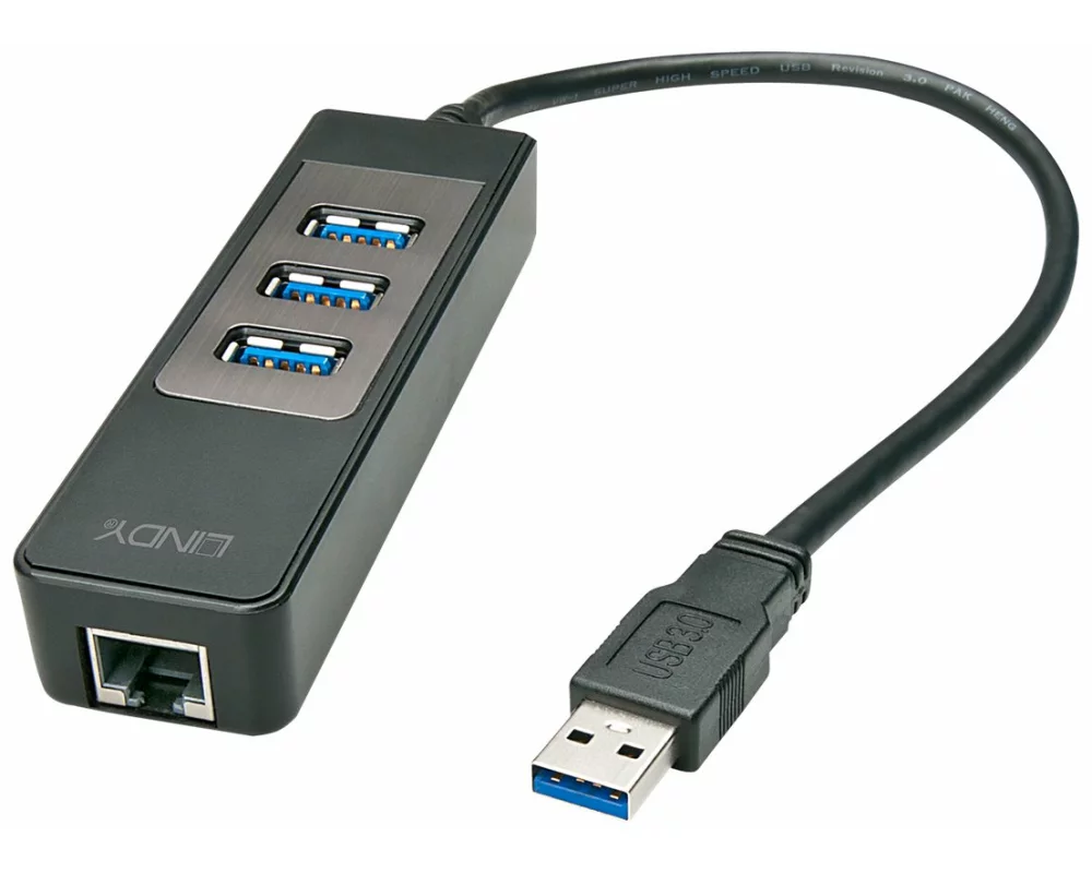 LINDY USB 3.1 Hub/Gigabit Ethernet Adapter up to zu 5Gbitps
