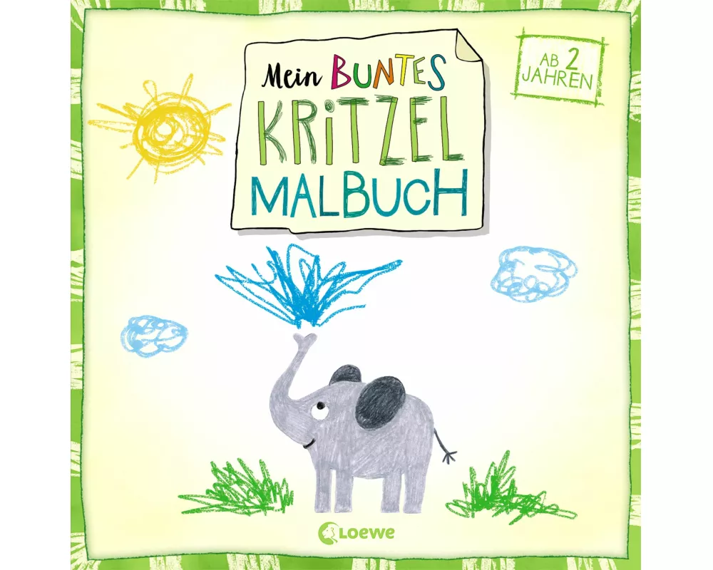 Mein buntes Kritzel-Malbuch (Elefant)
