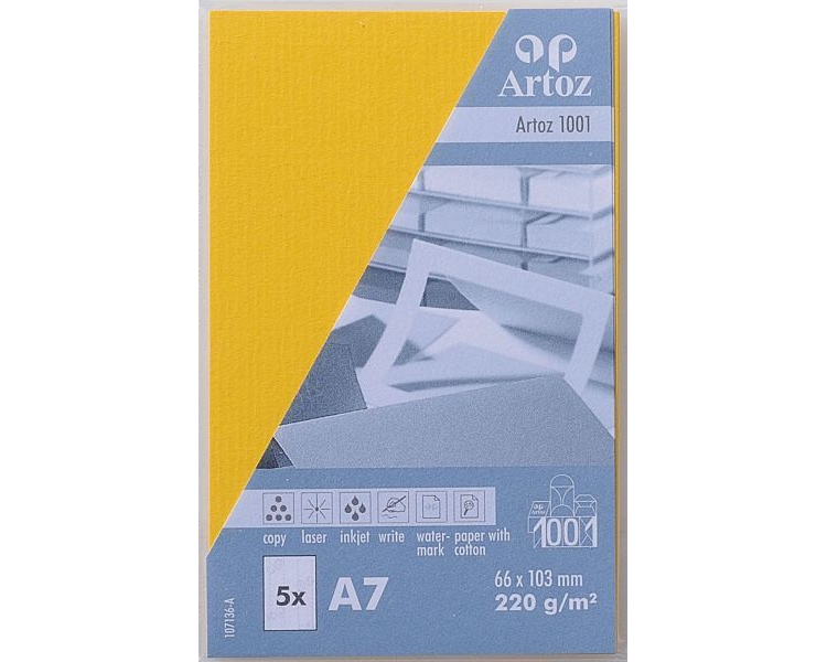 ARTOZ Visitenkarten 1001 A7 107136142 220g, sonnengelb 5 Blatt